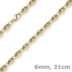 6mm Ankerkette Armband Armkette Schiffsanker 585 Gold Gelbgold 21cm Armschmuck
