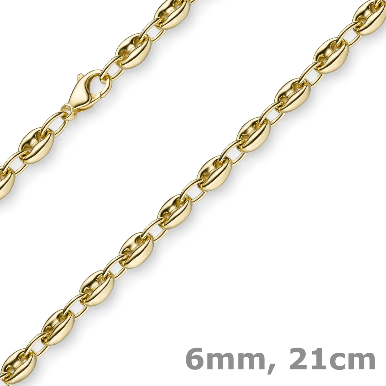 6mm Ankerkette Armband Armkette Schiffsanker 585 Gold Gelbgold 21cm Armschmuck