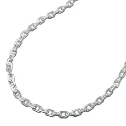2mm Ankerkette Collier Halskette aus 925 Silber, diamantiert, 50cm