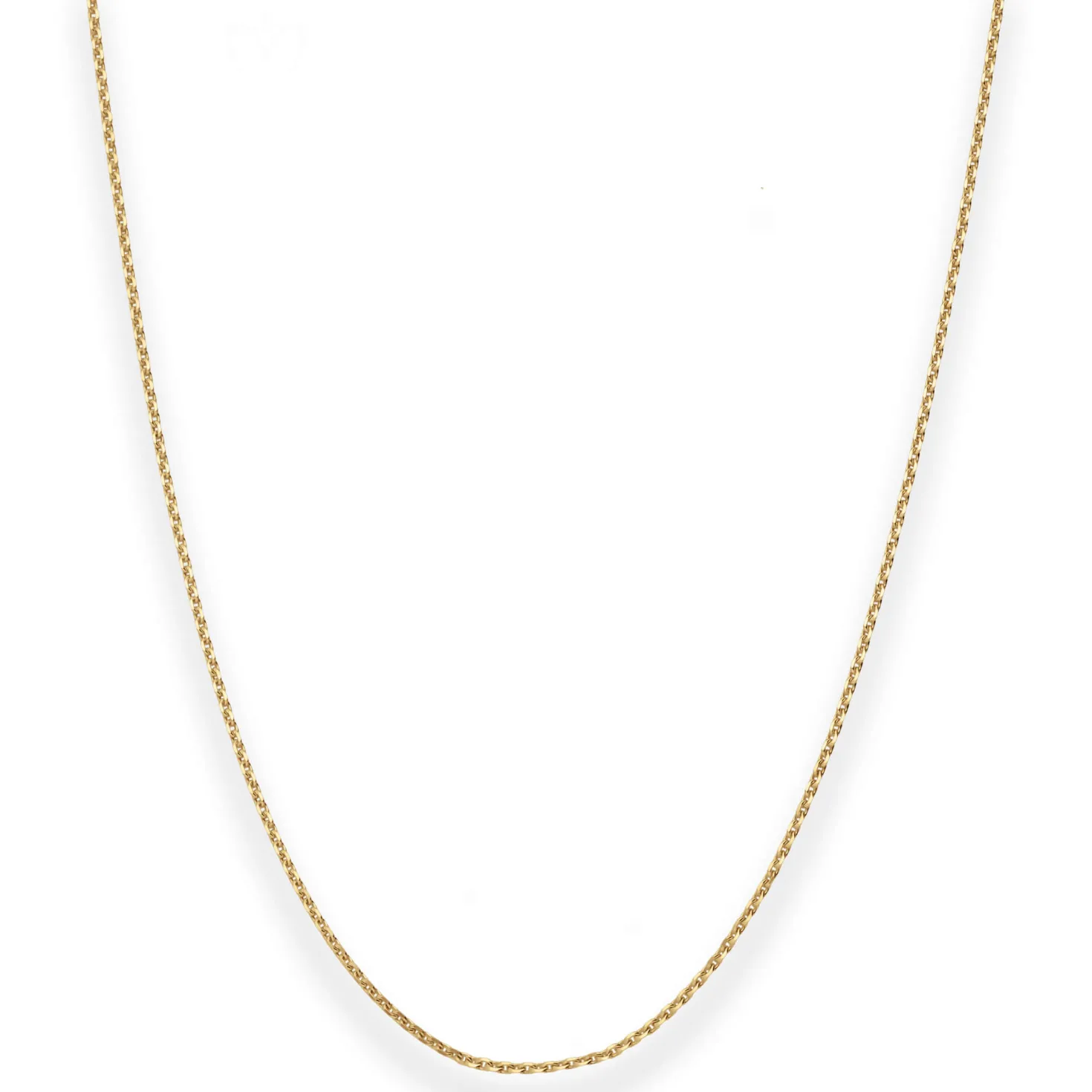 1,3mm Ankerkette diamantiert Collier aus 585 Gold Gelbgold 38cm mit Zwischenöse