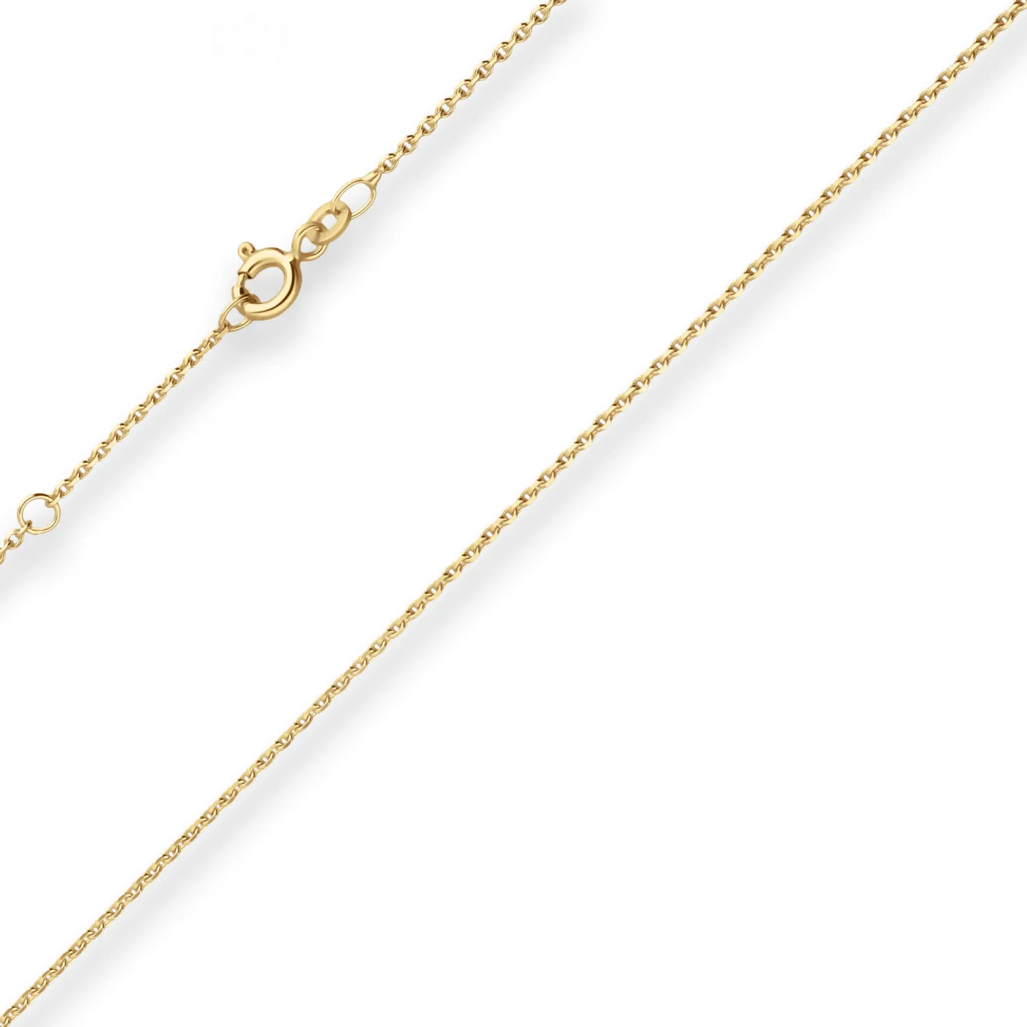 1,3mm Ankerkette diamantiert Collier aus 585 Gold Gelbgold 38cm mit Zwischenöse