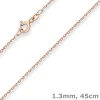 1,3mm Ankerkette diamantiert Collier Halskette aus 585 Gold Rotgold 45cm