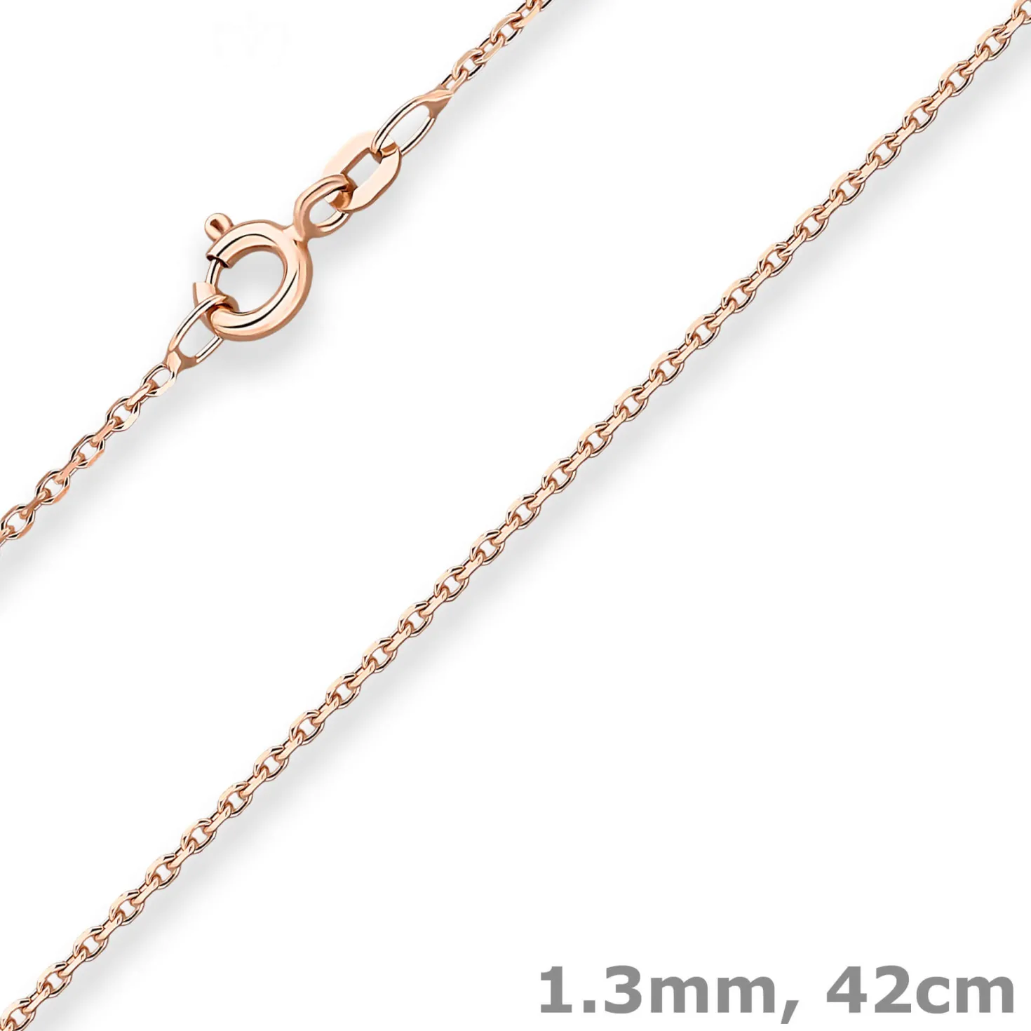 1,3mm Ankerkette diamantiert Collier Halskette aus 585 Gold Rotgold 42cm