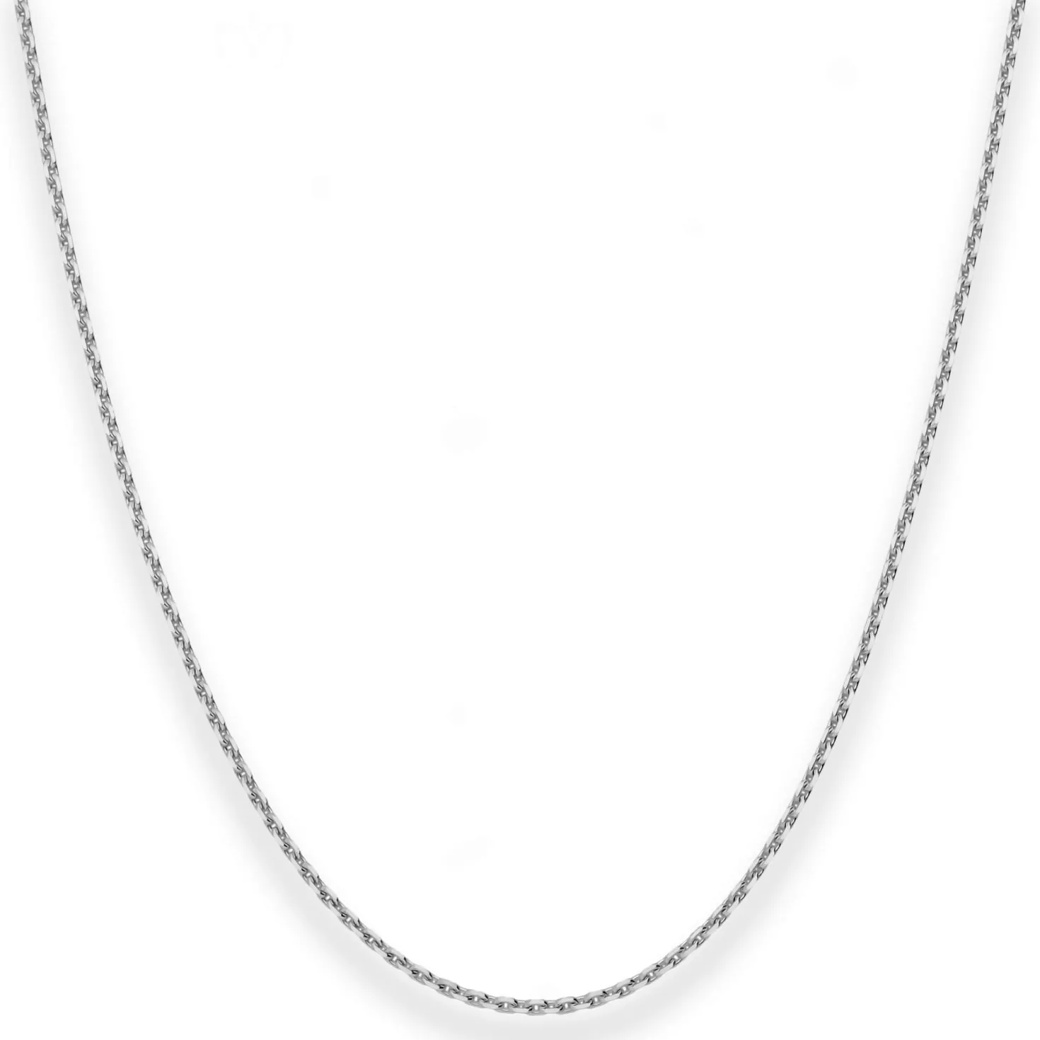 1mm Ankerkette diamantiert Collier Halskette aus 333 Gold Weißgold 38cm