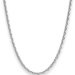 3mm Ankerkette diamantiert Collier Halskette aus 925 Silber rhodiniert 50cm