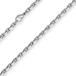 4,5mm Ankerkette diamantiert Collier Halskette aus 925 Silber rhodiniert 50cm