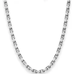 4,5mm Ankerkette diamantiert Collier Halskette aus 925 Silber rhodiniert 50cm