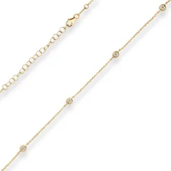 1,2mm Ankerkette diamantiert Collier mit Zirkonia Halskette 375 Gold Gelbgold 38cm