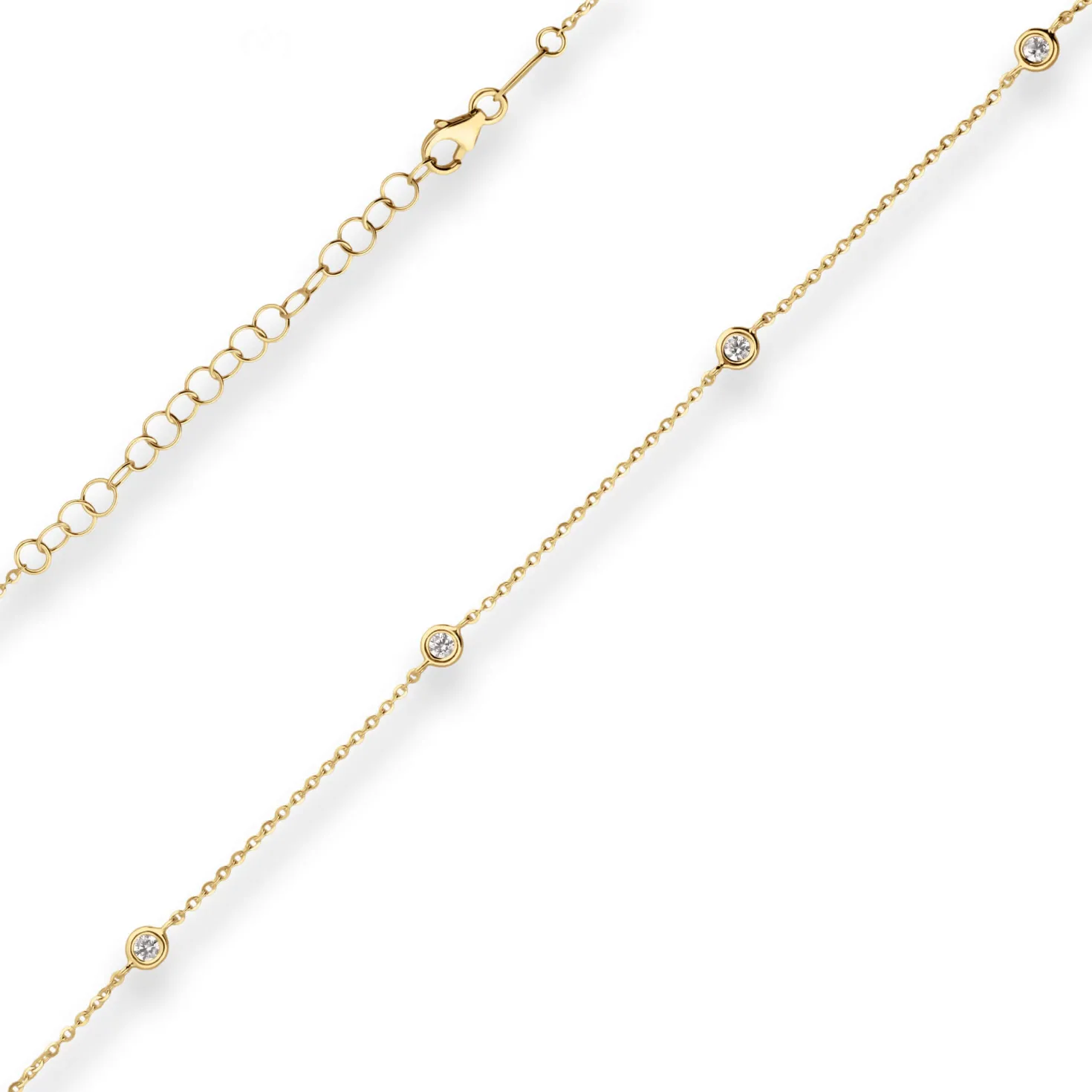 1,2mm Ankerkette diamantiert Collier mit Zirkonia Halskette 375 Gold Gelbgold 38cm