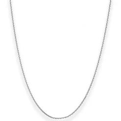 1,3mm Ankerkette diamantiert Collier 925 Silber rhodiniert 45cm mit Zwischenöse