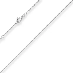 1,3mm Ankerkette diamantiert Collier 925 Silber rhodiniert 45cm mit Zwischenöse