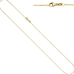 1,3mm Ankerkette diamantiert Halskette Collier aus 750 Gold Gelbgold 45cm