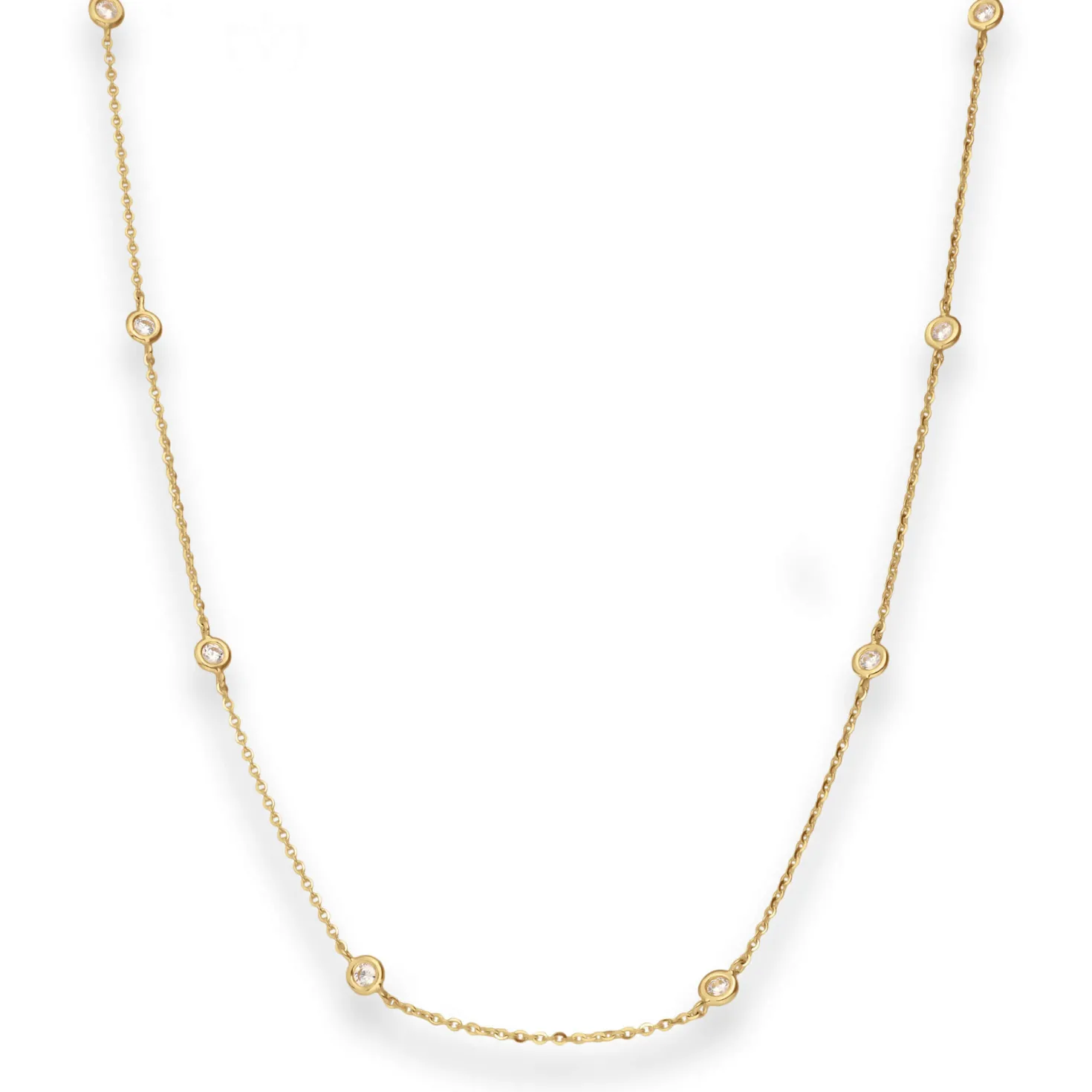 1,2mm Ankerkette diamantiert Kette Collier aus 750 Gold Gelbgold 38cm Zirkonia