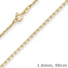 1,6mm Ankerkette diamantiert Kette Collier Halskette aus 585 Gold Gelbgold 50cm