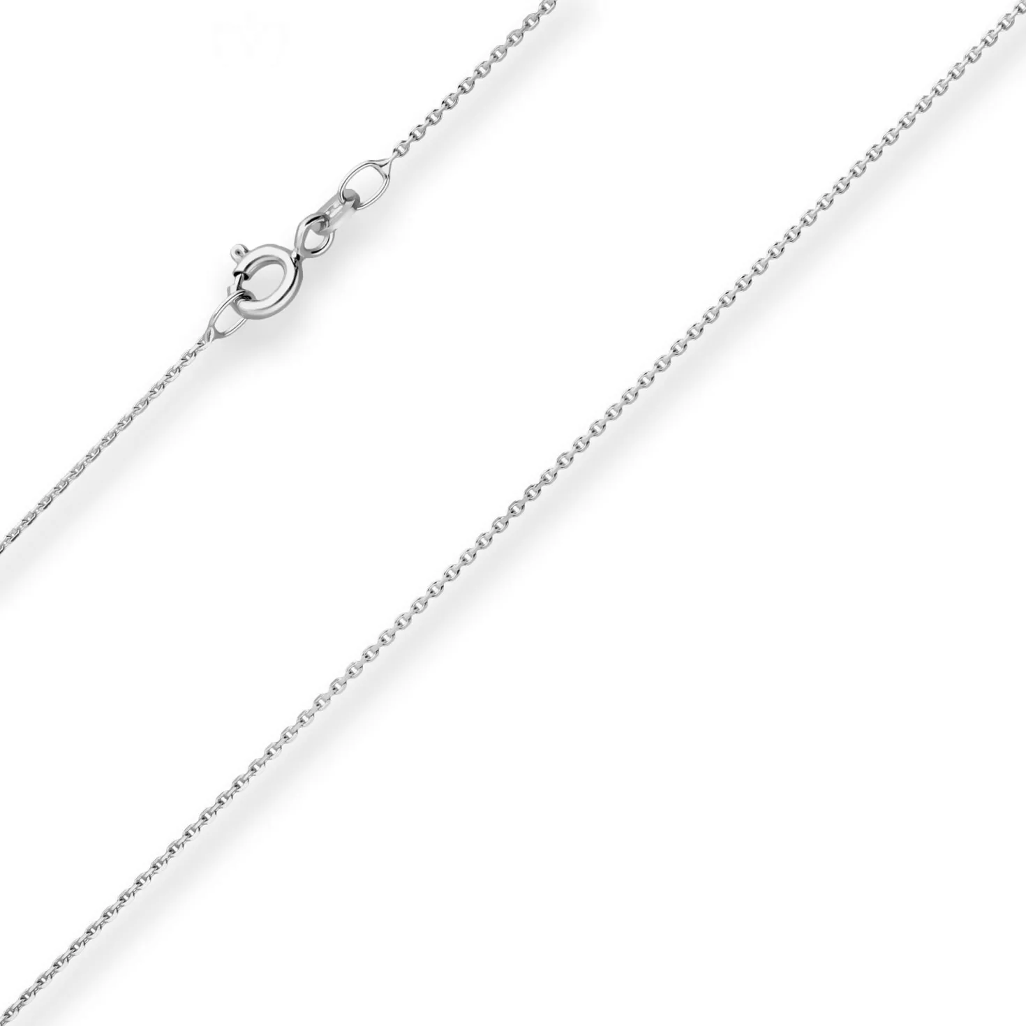 1mm Ankerkette diamantiert Kette Collier Halskette aus 585 Gold Weißgold 38cm