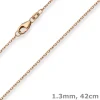 1,3mm Ankerkette diamantiert Kette Collier Halskette aus 750 Gold Rotgold 42cm