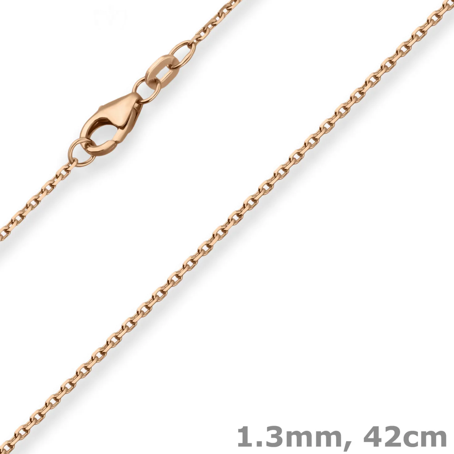 1,3mm Ankerkette diamantiert Kette Collier Halskette aus 750 Gold Rotgold 42cm