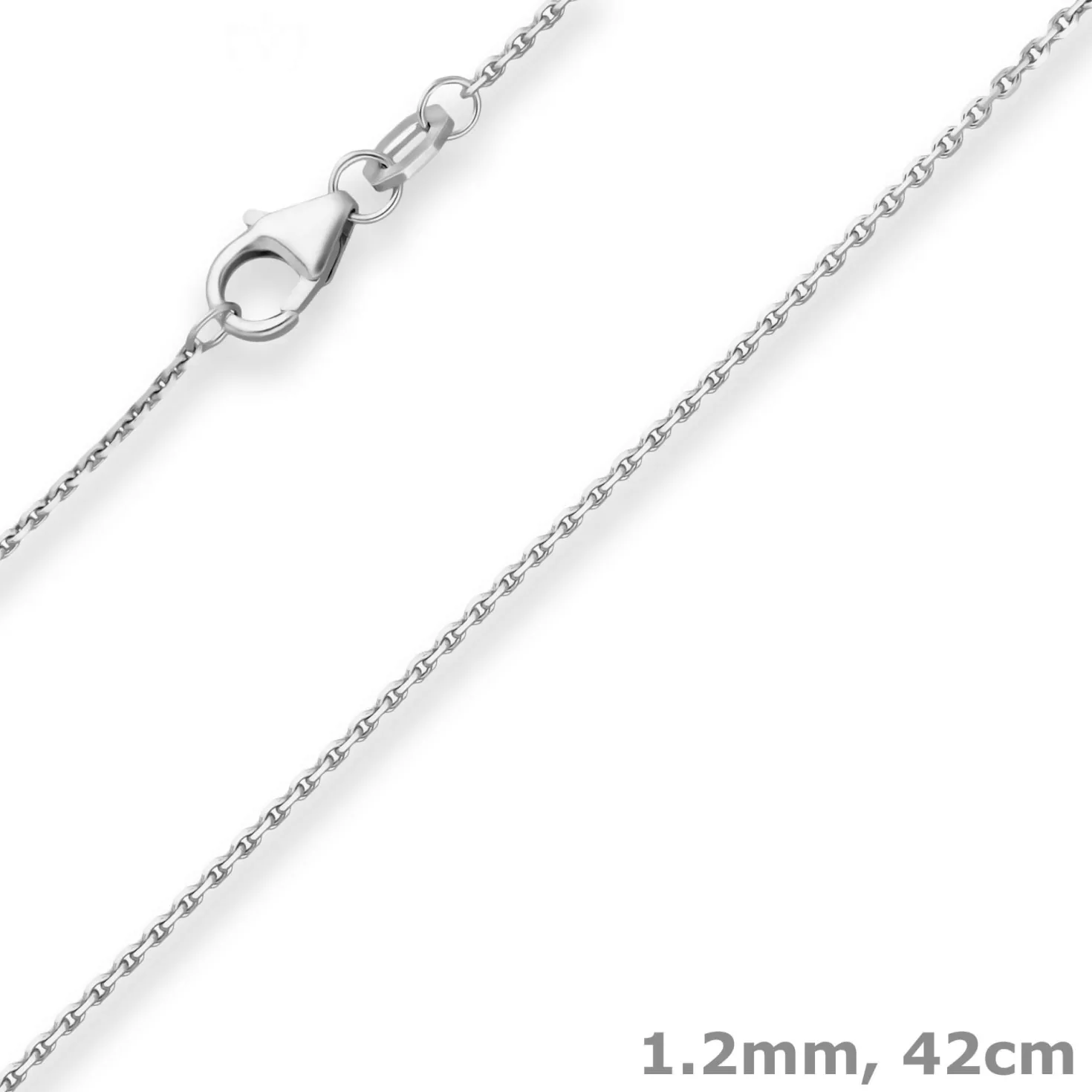 1,2mm Ankerkette diamantiert Kette Collier Halskette aus 333 Gold Weißgold 42cm