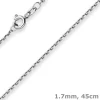 1,7mm Ankerkette diamantiert Kette Collier Halskette aus 333 Gold Weißgold 45cm