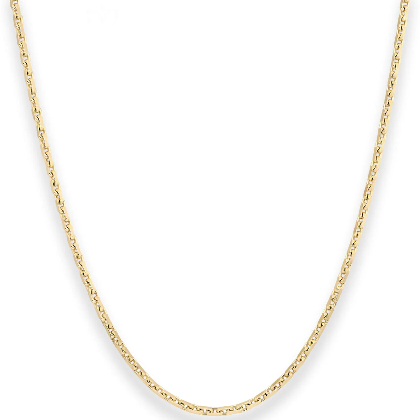 2mm Ankerkette diamantiert Kette Collier Halskette aus 585 Gold Gelbgold 50cm
