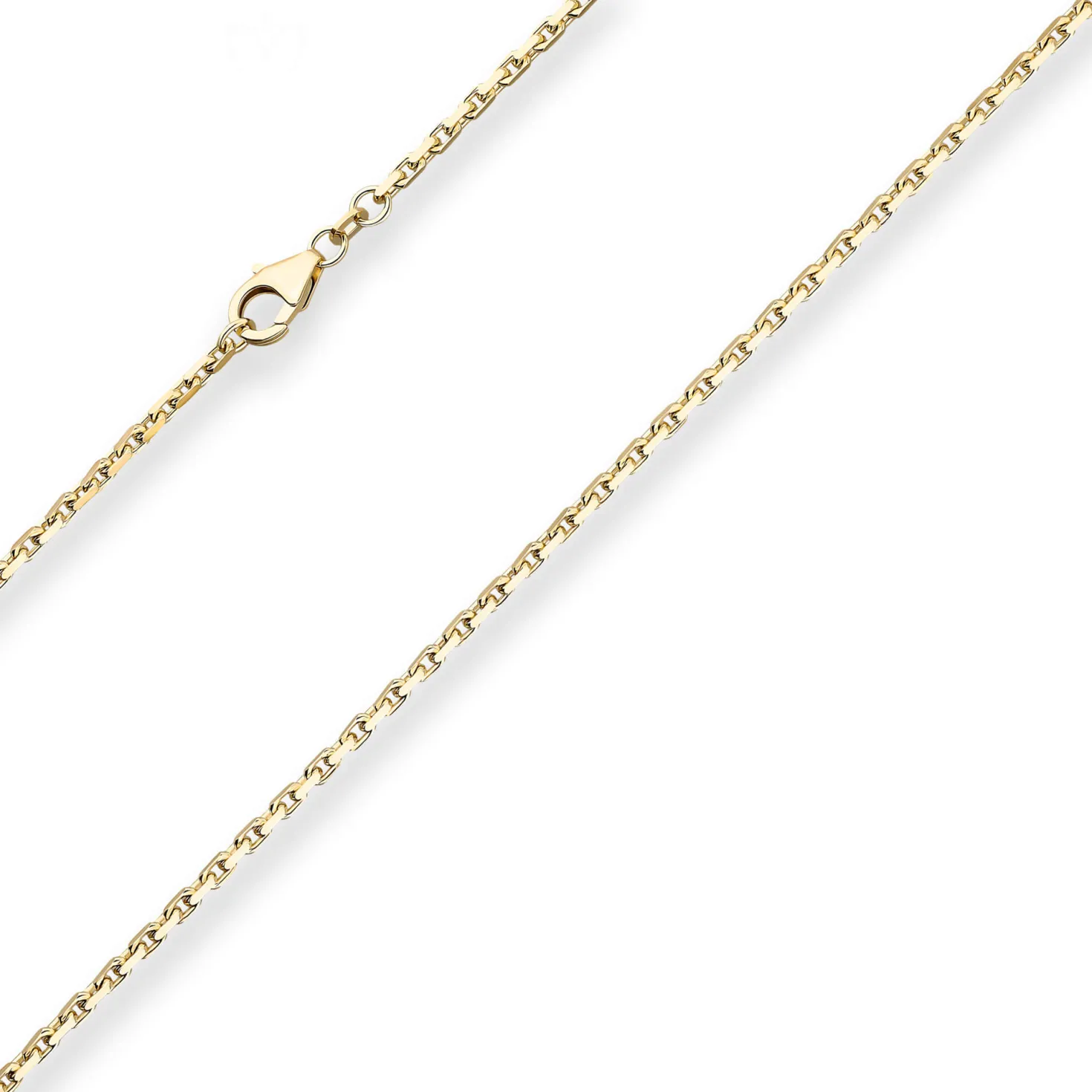 2mm Ankerkette diamantiert Kette Collier Halskette aus 585 Gold Gelbgold 50cm