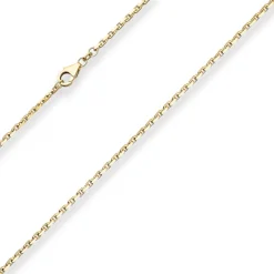 2mm Ankerkette diamantiert Kette Collier Halskette aus 750 Gold Gelbgold 50cm