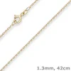 1,3mm Ankerkette diamantiert Kette Collier Halskette aus 375 Gold Gelbgold 42cm