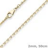 2mm Ankerkette diamantiert Kette Collier Halskette aus 333 Gold Gelbgold 50cm