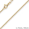 1,7mm Ankerkette diamantiert Kette Collier Halskette aus 333 Gold Gelbgold 55cm