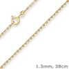 1,3mm Ankerkette diamantiert Kette Collier Halskette aus 333 Gold Gelbgold 38cm