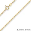 1,9mm Ankerkette diamantiert Kette Collier Halskette aus 333 Gold Gelbgold 60cm