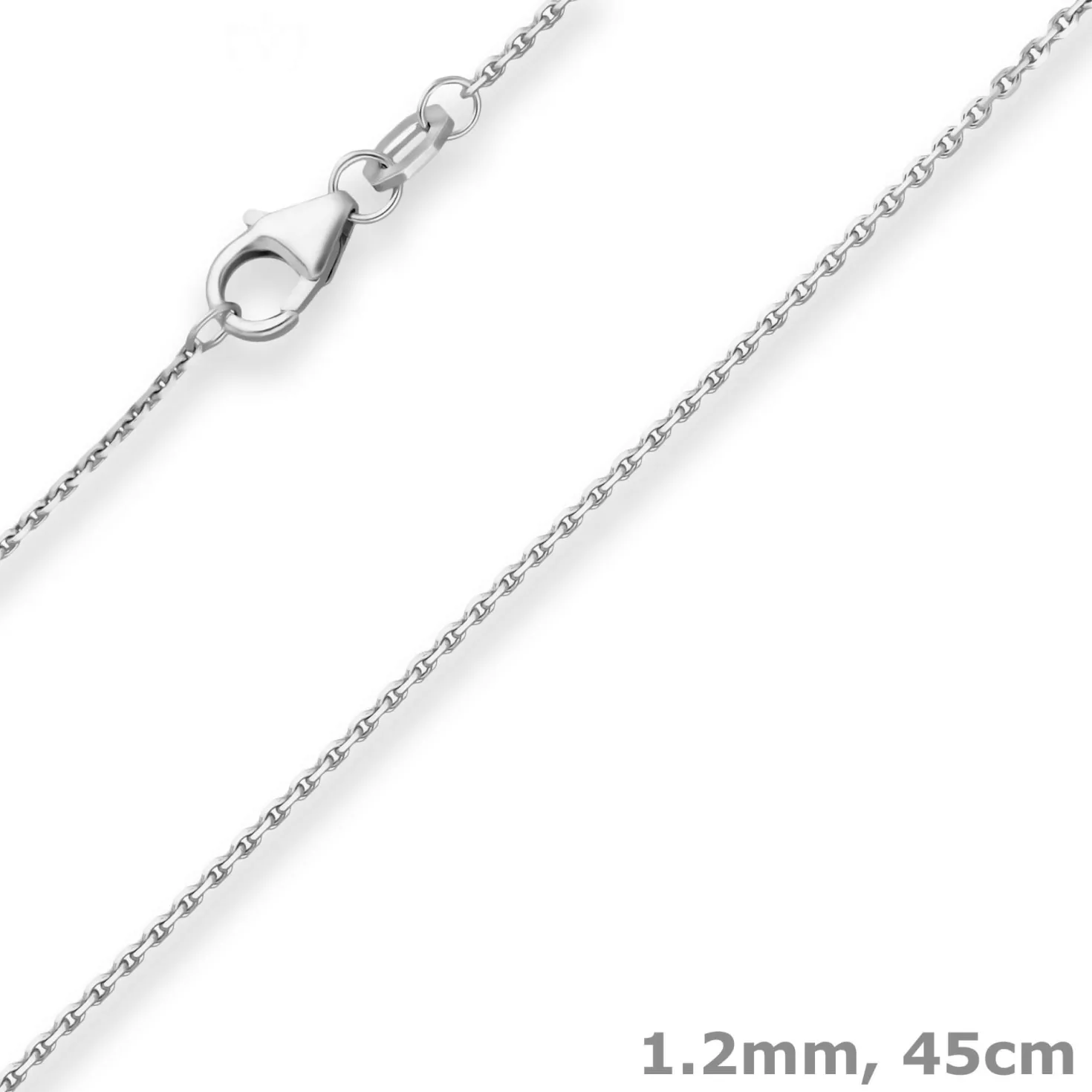 1,2mm Ankerkette diamantiert Kette Collier Halskette aus 333 Gold Weißgold 45cm