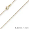 1,3mm Ankerkette diamantiert Kette Collier Halskette aus 585 Gold Gelbgold 45cm