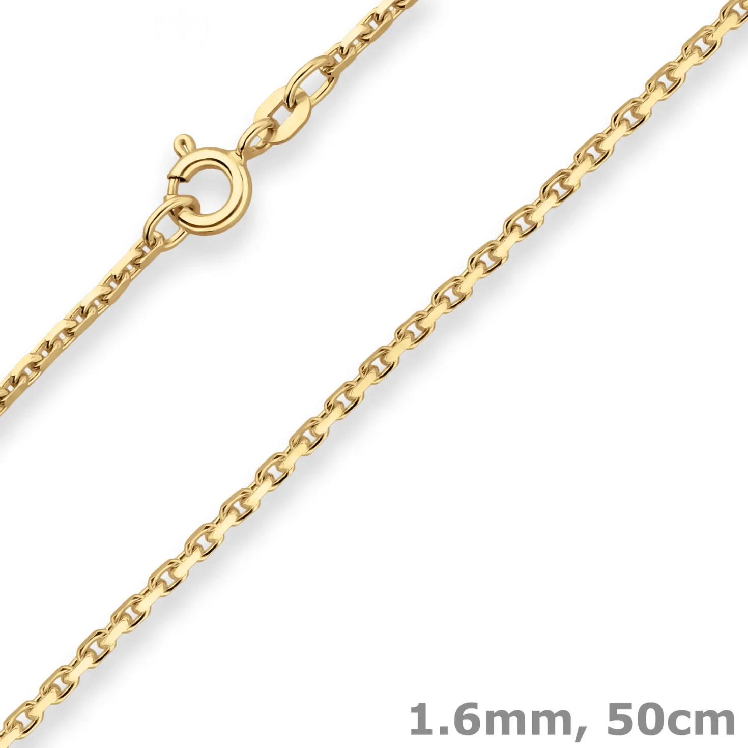 1,6mm Ankerkette diamantiert Kette Collier Halskette aus 333 Gold Gelbgold 50cm