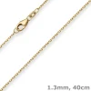 1,3mm Ankerkette diamantiert Kette Collier Halskette aus 333 Gold Gelbgold 40cm