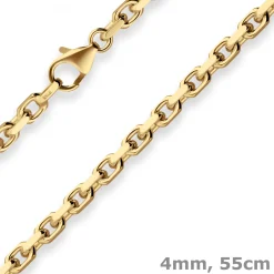 4mm Ankerkette diamantiert Kette Collier Halskette aus 333 Gold Gelbgold 55cm