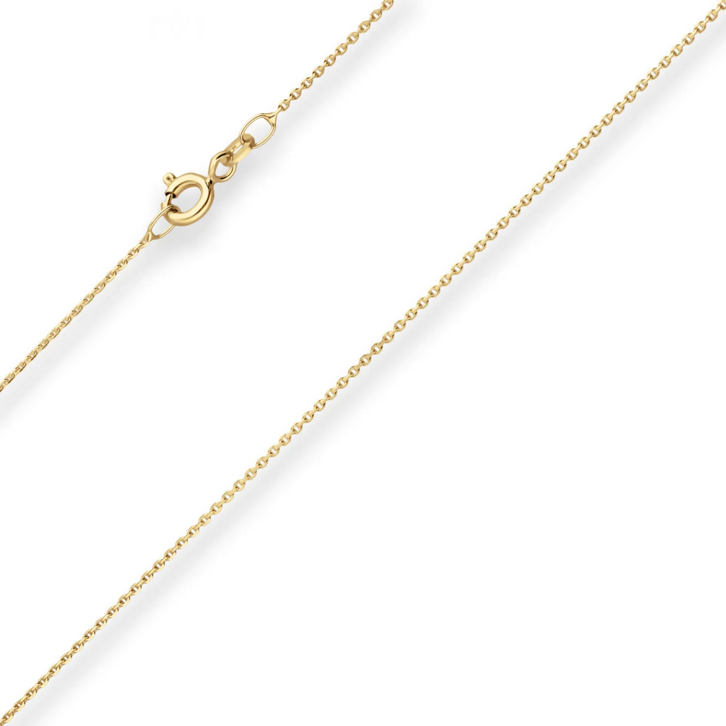 1mm Ankerkette diamantiert Kette Collier Halskette aus 375 Gold Gelbgold 50cm