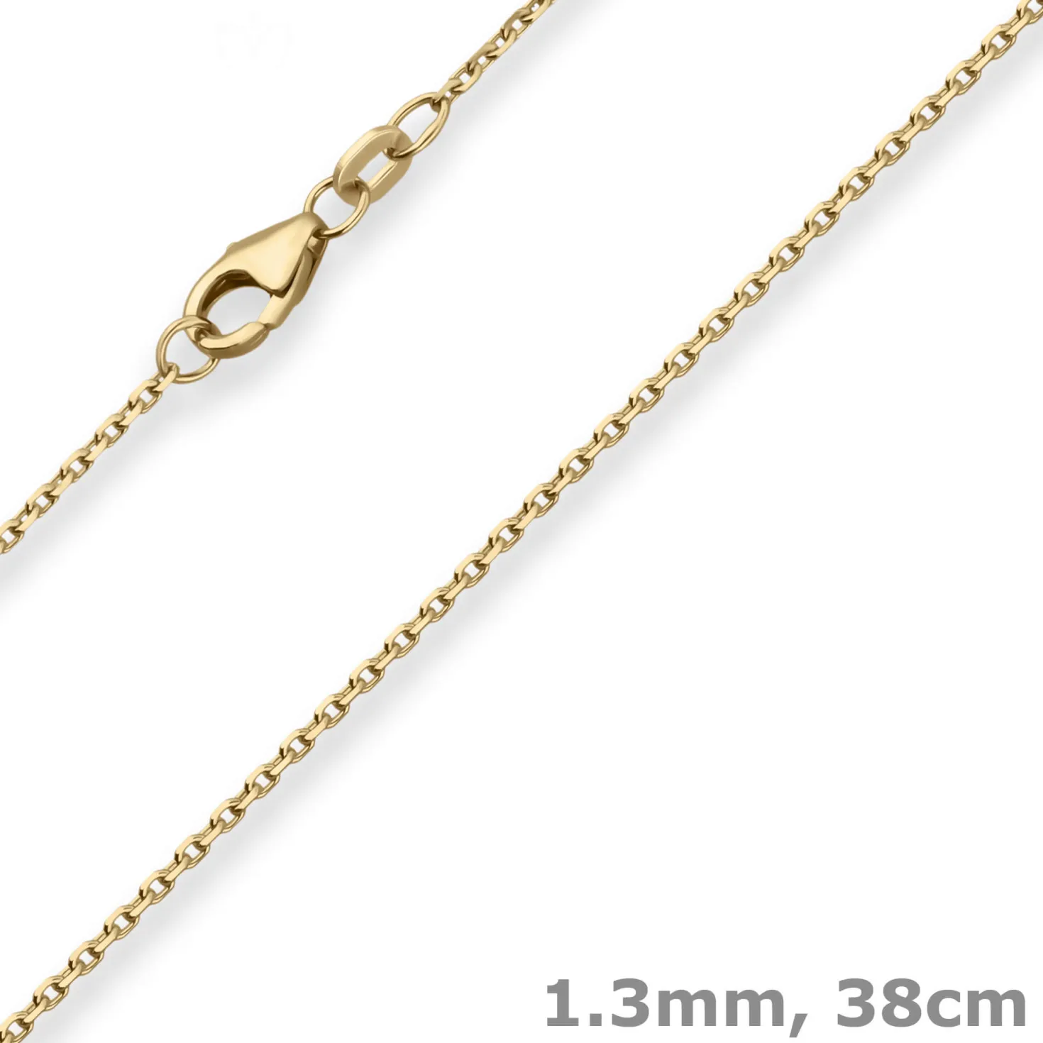 1,3mm Ankerkette diamantiert Kette Collier Halskette aus 333 Gold Gelbgold 38cm