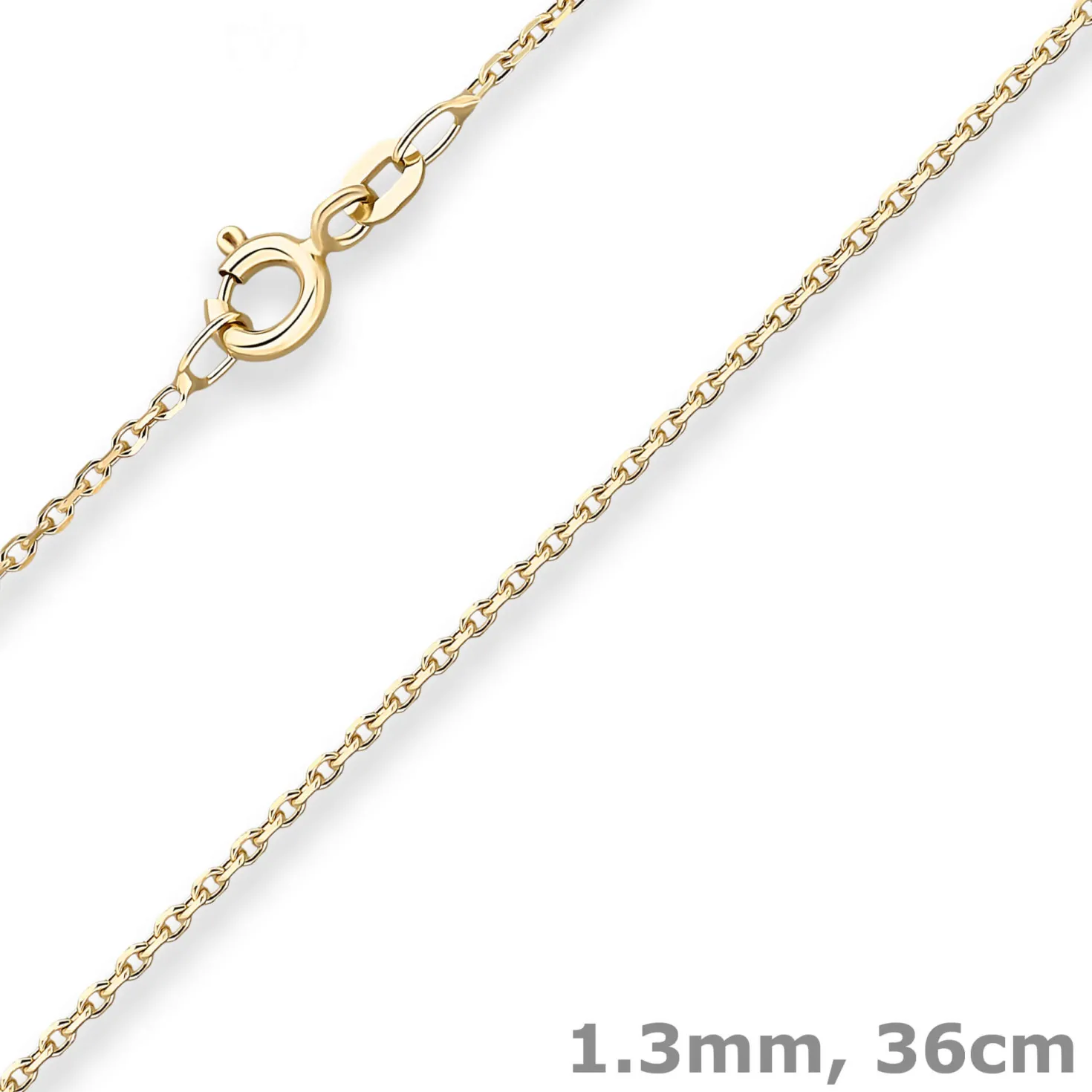 1,3mm Ankerkette diamantiert Kette Collier Halskette aus 333 Gold Gelbgold 36cm