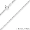 1,9mm Ankerkette diamantiert Silberkette Collier Halskette aus 925 Silber 60cm
