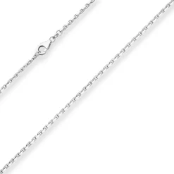 2mm Ankerkette diamantiert Silberkette Collier Halskette aus 925 Silber 50cm
