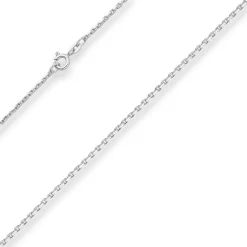 1,6mm Ankerkette diamantiert Silberkette Collier Halskette aus 925 Silber 38cm