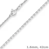 1,6mm Ankerkette diamantiert Silberkette Collier Halskette aus 925 Silber 42cm