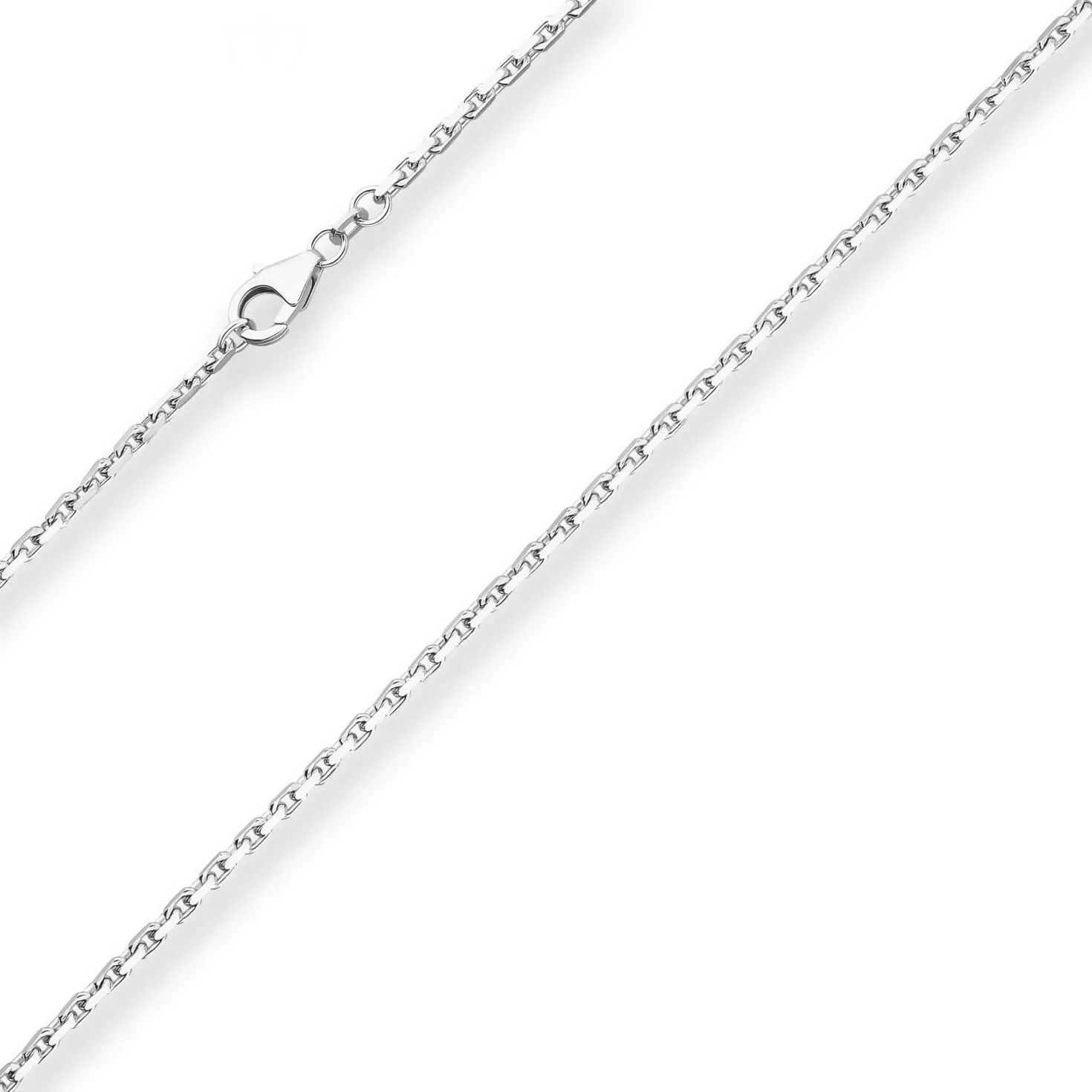 2mm Ankerkette diamantiert Silberkette Collier Halskette aus 925 Silber 80cm