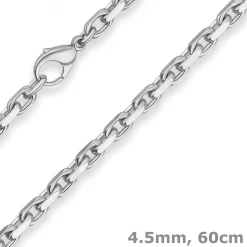 4,5mm Ankerkette diamantiert Silberkette Collier Halskette aus 925 Silber 60cm