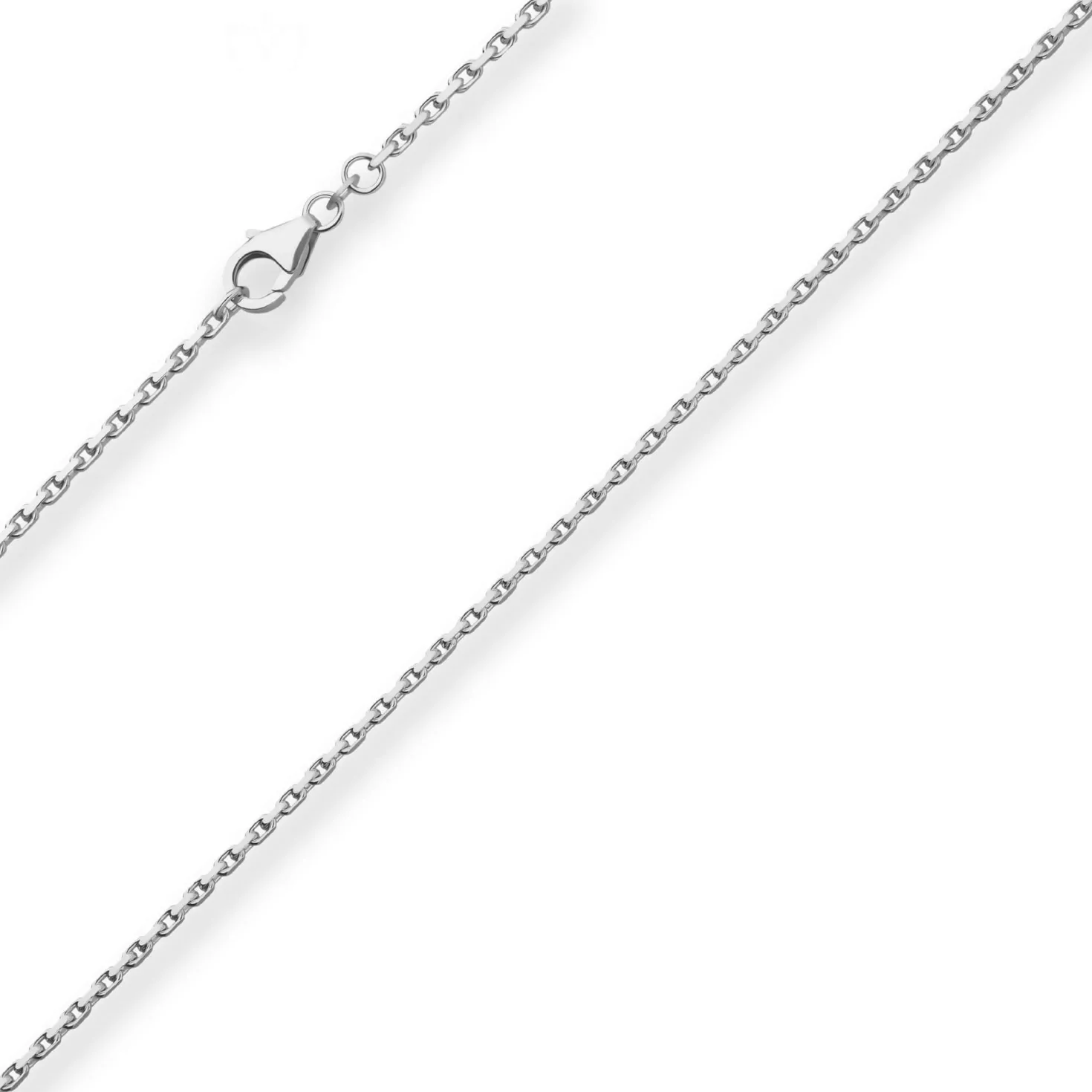 1,7mm Ankerkette diamantiert Silberkette Collier Halskette aus 925 Silber 60cm