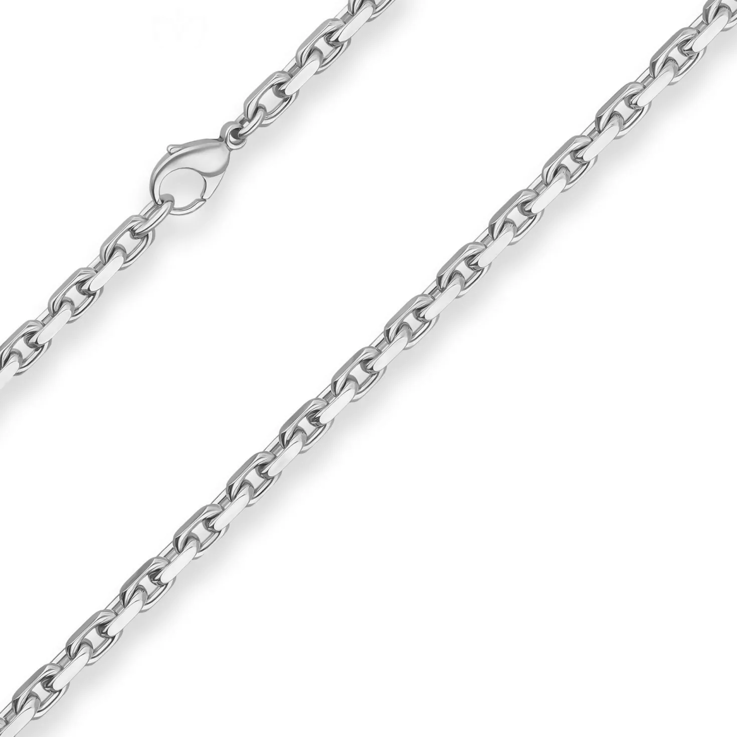 4,5mm Ankerkette diamantiert Silberkette Collier Halskette aus 925 Silber 55cm
