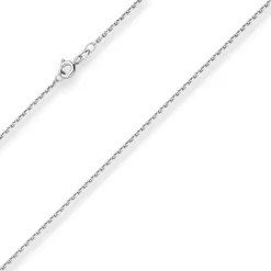 1,7mm Ankerkette diamantiert Silberkette Collier Halskette aus 925 Silber 50cm
