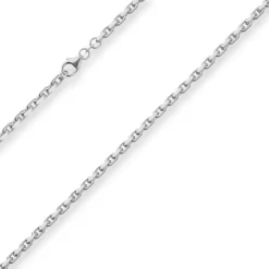 3mm Ankerkette diamantiert Silberkette Collier Halskette aus 925 Silber 60cm