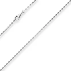 1,7mm Ankerkette diamantiert Silberkette Collier Halskette aus 925 Silber 50cm